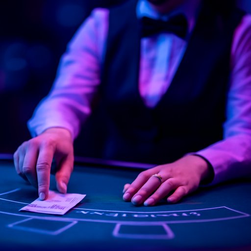 7555bet ব্ল্যাকজ্যাক ডিলারের হাতের দৃশ্য